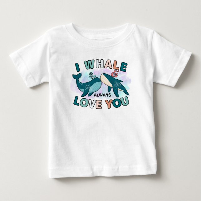 Cute Whale Kärlek Pun Shirt för Baby T Shirt (Framsida)