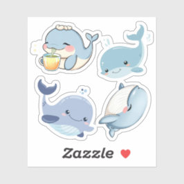 Cute Whale Klistermärken