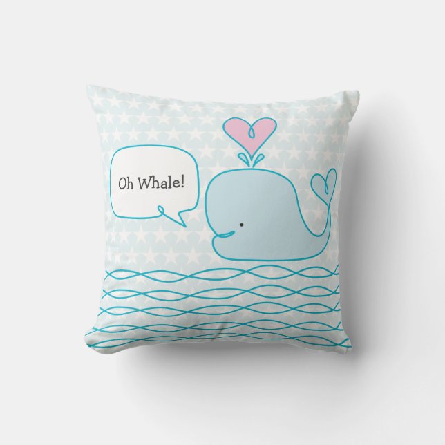 Cute Whale Kudde (Framsida)