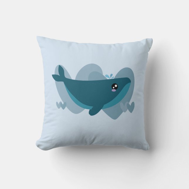 Cute Whale Kudde (Framsida)