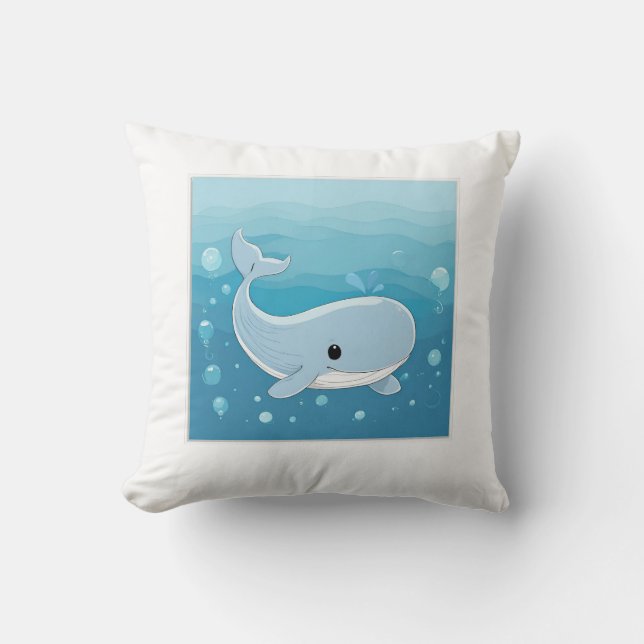 Cute Whale Kudde (Framsida)