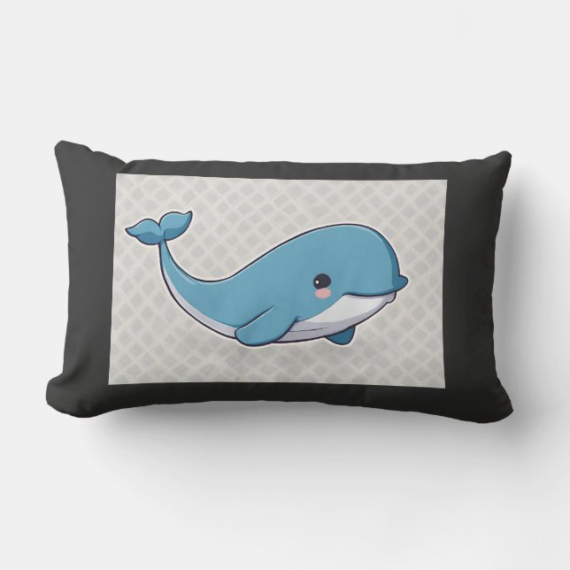 Cute Whale Lumbarkudde (Framsida)