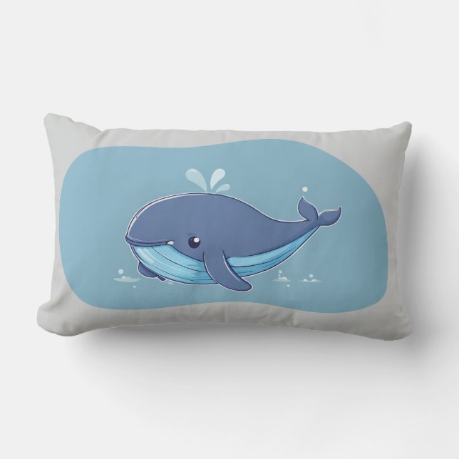 Cute Whale Lumbarkudde (Framsida)