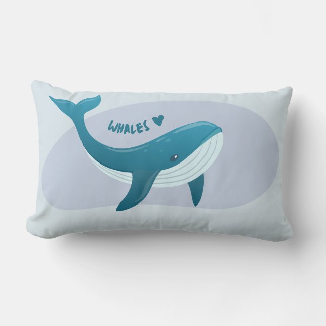 Cute Whale Lumbarkudde (Framsida)