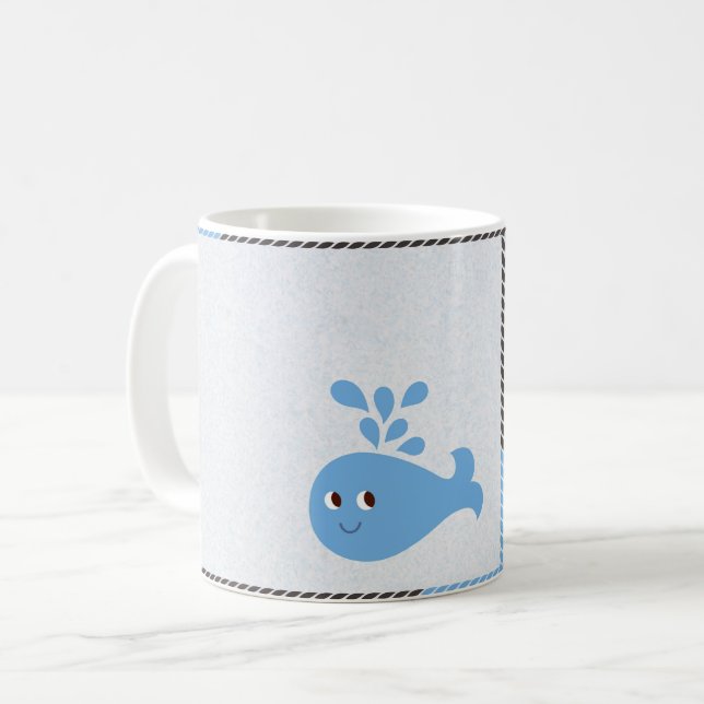 Cute Whale med Spout Kaffemugg (Framsida vänster)