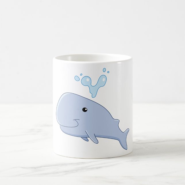Cute Whale med Vatten Stänk Adsible Animal Kaffemugg (Skapare uppladdad)