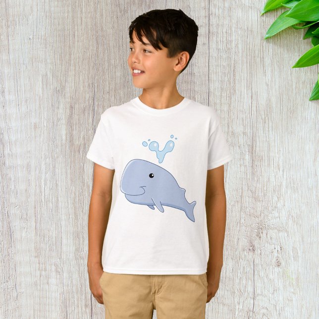 Cute Whale med Vatten Stänk Adsible Animal T Shirt (Skapare uppladdad)
