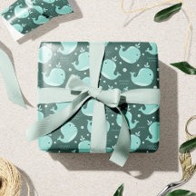 Cute Whale Mönster på Teal Blue Kids