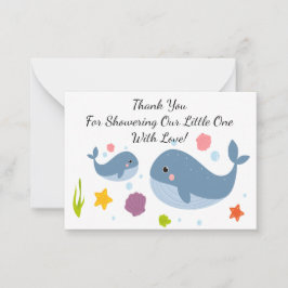 Cute Whale Mor och hennes Baby tackkort Anteckningskort