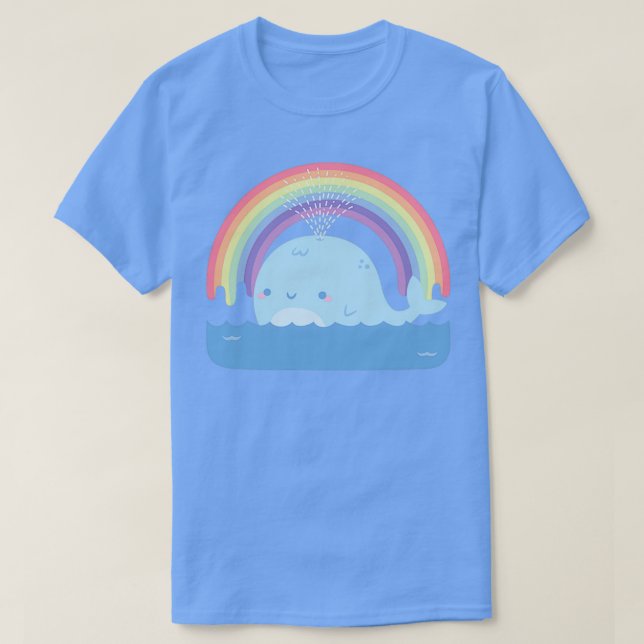 Cute Whale och Rainbow T Shirt (Design framsida)