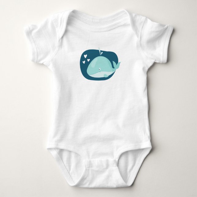 Cute Whale T Shirt (Framsida)