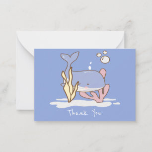 Cute Whale Tack Anteckningskort