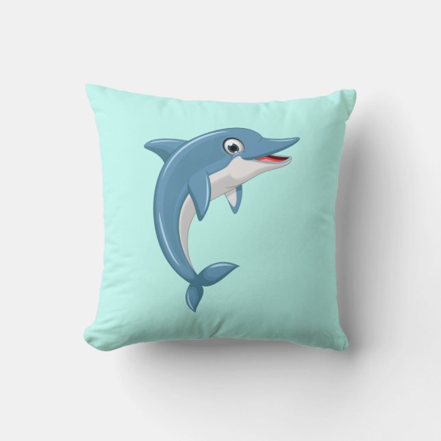 Cute Whale Tecknad Artwork Kudde (Framsida)