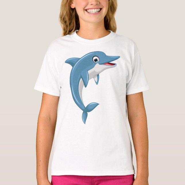 Cute Whale Tecknad Artwork T Shirt (Framsida)
