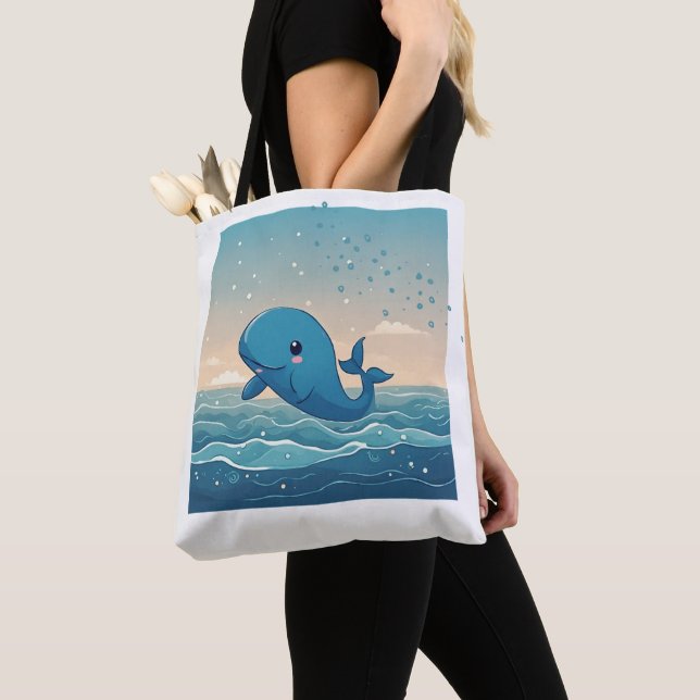Cute Whale Tygkasse (Närbild)