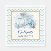 Cute Whale under Sea Nautical Baby Shower