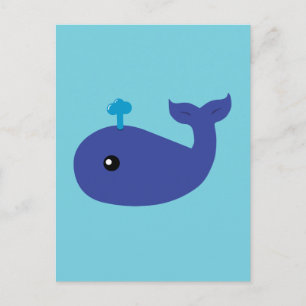 Cute Whale Vykort