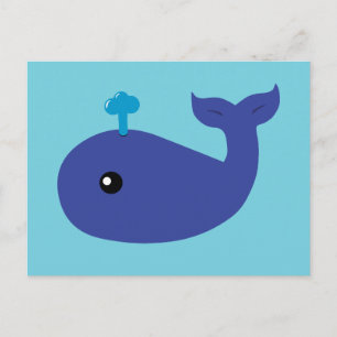 Cute Whale Vykort