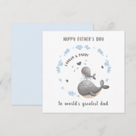 Cute Whales Boy Fars dag Card Kort