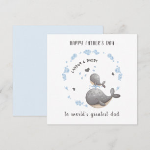Cute Whales Boy Fars dag Card Kort