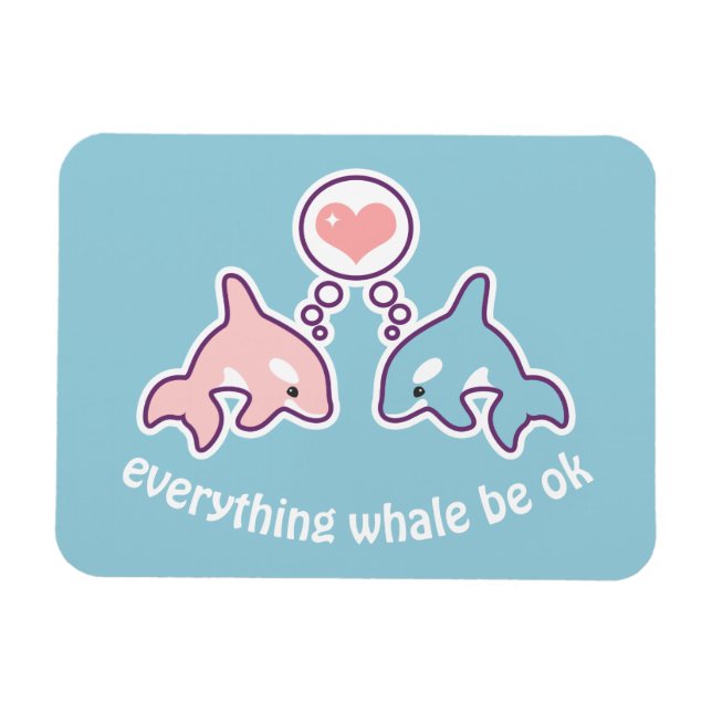 Cute Whales Magnet (Horisontell)