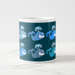 Cute Whales Mönster 2 Jumbo Mugg
