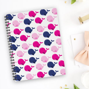 Cute Whales, Mönster av valar, havsdjur Anteckningsbok