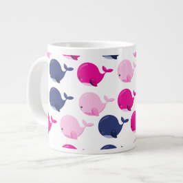 Cute Whales, Mönster av valar, havsdjur Jumbo Mugg