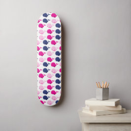 Cute Whales, Mönster av valar, havsdjur Mini Skateboard Bräda 18,5 Cm
