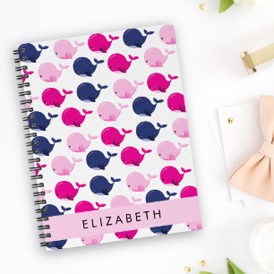 Cute Whales, Mönster, ditt namn Anteckningsbok