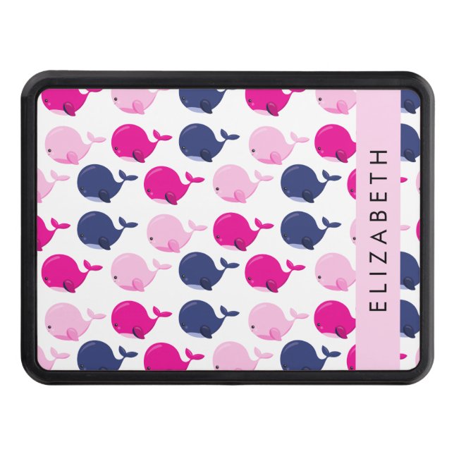 Cute Whales, Mönster, ditt namn Dragkroksskydd (Framsidan)