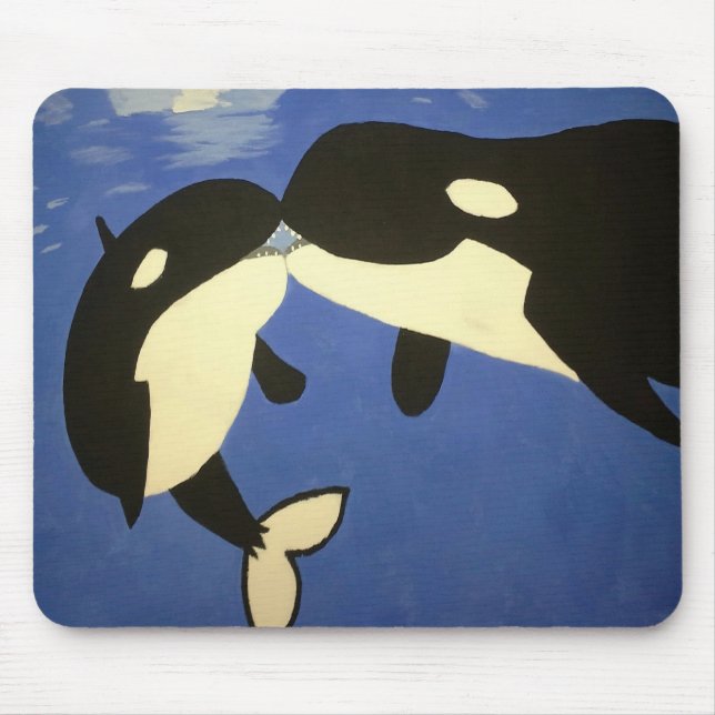 Cute Whales Mouse Pad Musmatta (Framsidan)