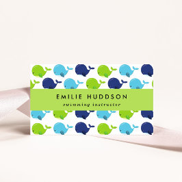 Cute Whales, Simma Instructions, Swimming Coach Visitkort