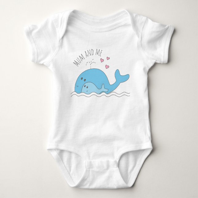 Cute Whales - T Shirt (Framsida)
