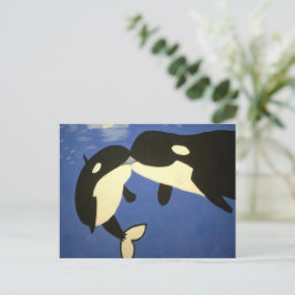 Cute Whales Vykort
