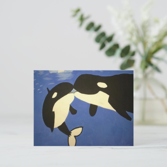 Cute Whales Vykort (Stående Fram)