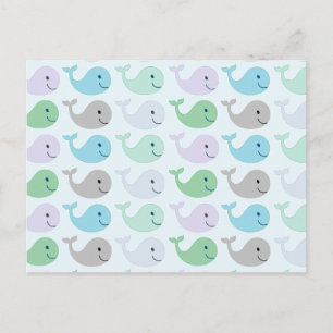 Cute Whales Vykort