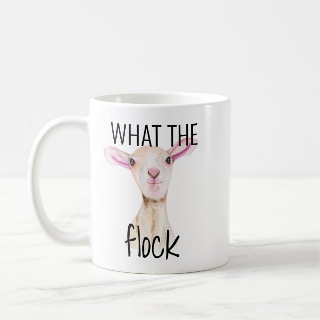 Cute What Flock Lamb Sheep Kaffemugg (Vänster)