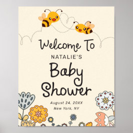 Cute What will be Reveal Baby Shower Welcome Poster