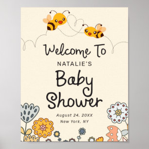 Cute What will be Reveal Baby Shower Welcome Poster