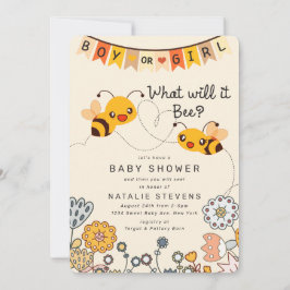 Cute What will it be Gender Reveal Baby Shower Inbjudningar