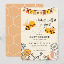 Cute What will it be Gender Reveal Baby Shower Inbjudningar