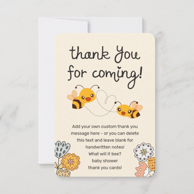 Cute What will it be Gender Reveal Baby Shower Tack Kort (Framsida)