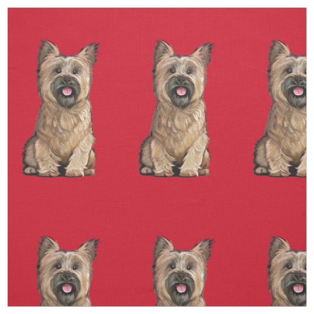 Cute Wheaten Cairn Terrier Fabric Tyg (Provkarta)