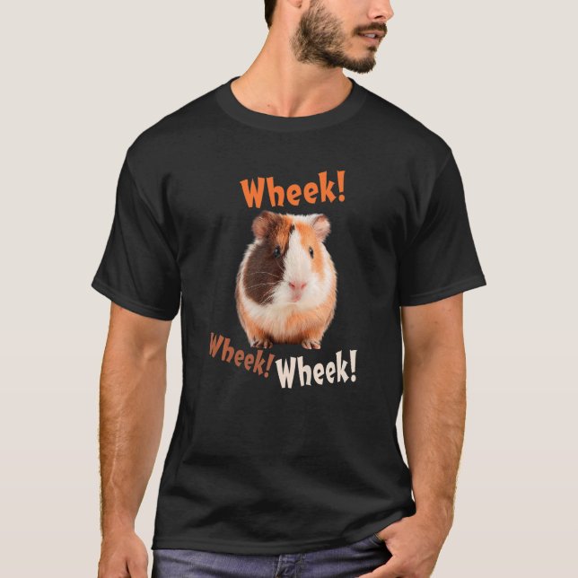 Cute Wheek Wheek Guinea Gris Pet Owner T Shirt (Framsida)