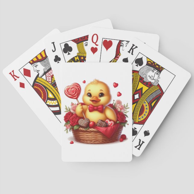 Cute/Whimisical Valentine Day anka Casinokort (Baksidan)
