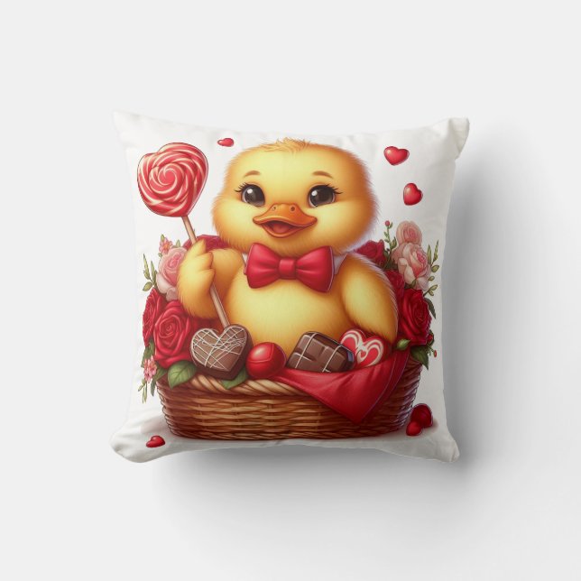 Cute/Whimisical Valentine Day anka Kudde (Framsida)