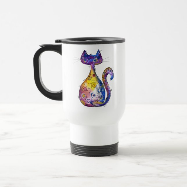 Cute Whimsic Colorful Cat Resemugg (Vänster)