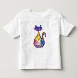 Cute Whimsic Colorful Cat T-Shirt