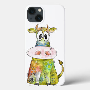 Cute Whimsic Colorful Cow